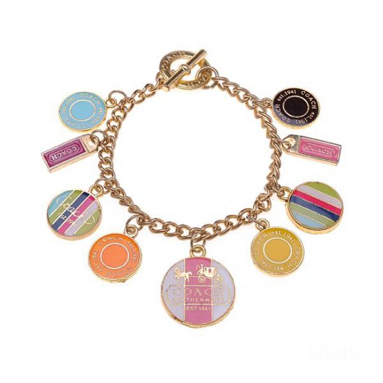 Coach Circle Logo Gold Bracelets CWX - Click Image to Close